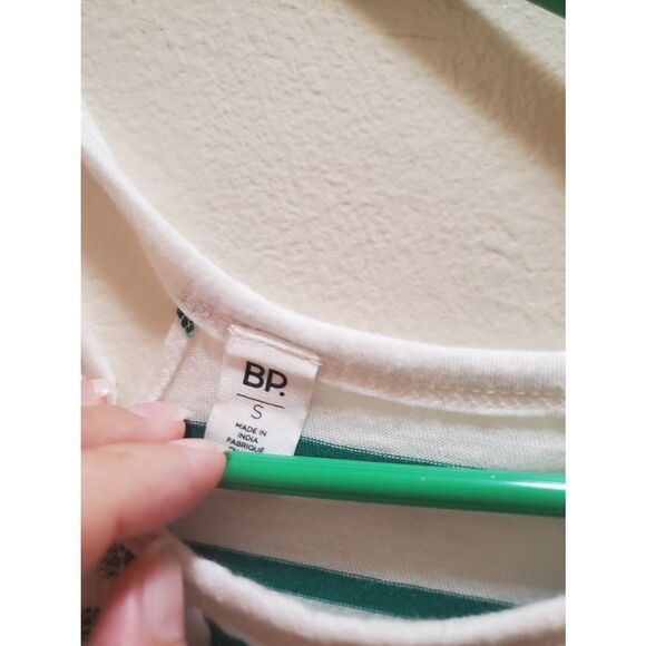 Oversized Stripe Green&white Shirt S - Picture 3 of 3